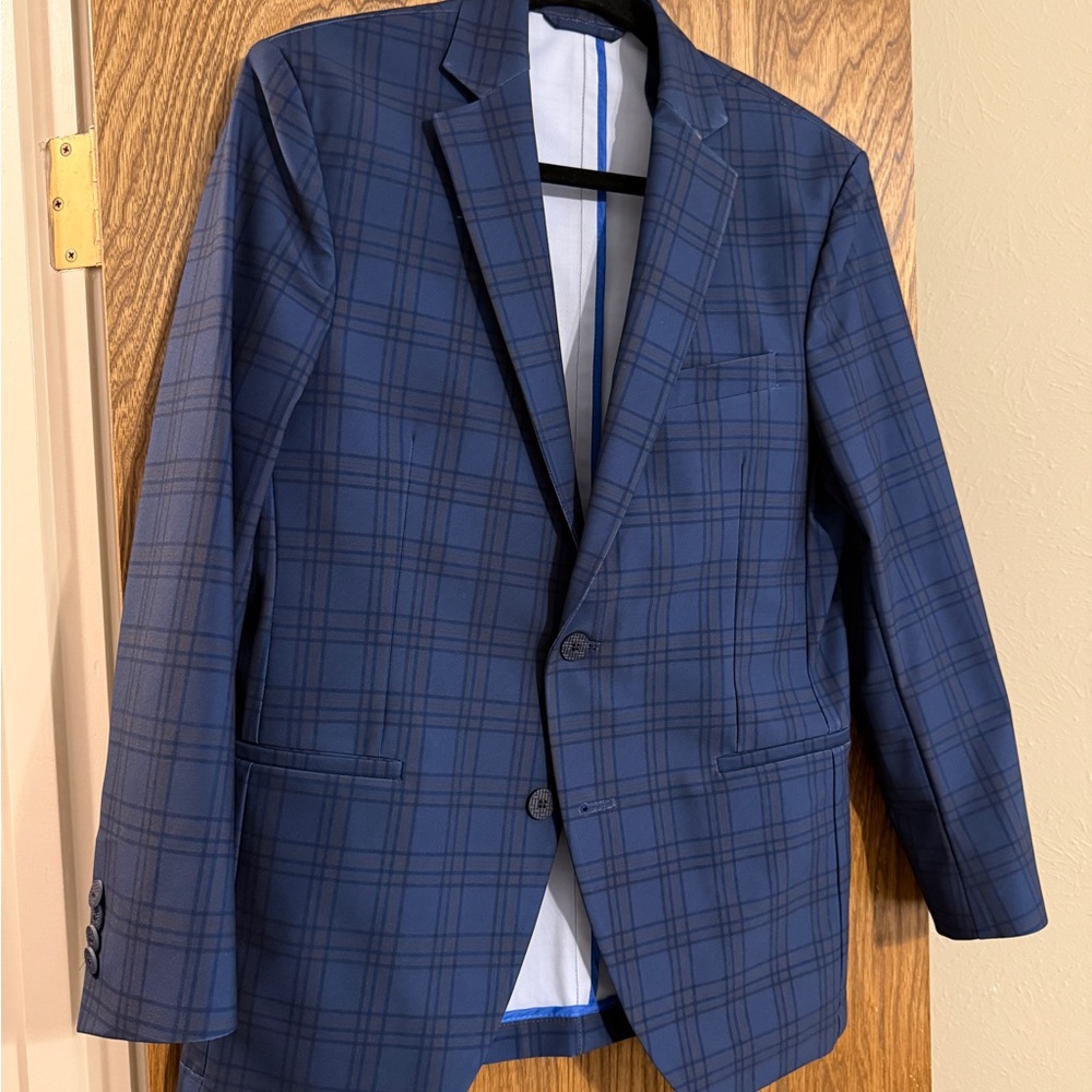 Twillory Performance Men's Blazer - Blue Plaid